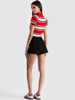Alice and Olivia RAMONA STRIPED PULLOVER