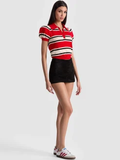 Alice and Olivia RAMONA STRIPED PULLOVER