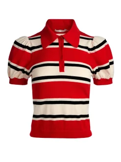 Alice and Olivia RAMONA STRIPED PULLOVER