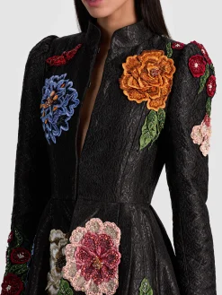 Alice and Olivia RENATA EMBELLISHED MAXI COAT