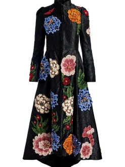 Alice and Olivia RENATA EMBELLISHED MAXI COAT