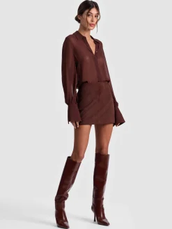 Alice and Olivia RILEY SUEDE MINI SKIRT