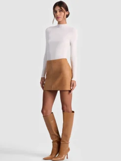 Alice and Olivia RILEY SUEDE MINI SKIRT