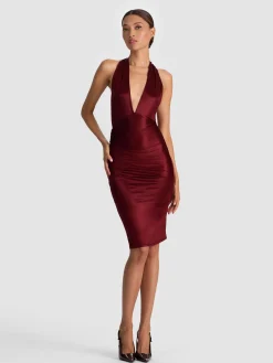 Alice and Olivia ROMY DRAPED MIDI DRESS