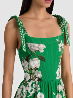 Alice and Olivia ROSALEE BUSTIER MIDI DRESS