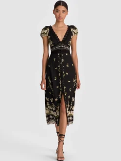 Alice and Olivia ROSE MIDI DRESS