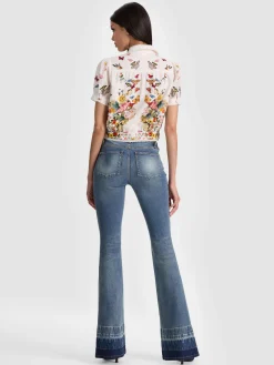 Alice and Olivia ROSIE CROPPED BUTTON DOWN