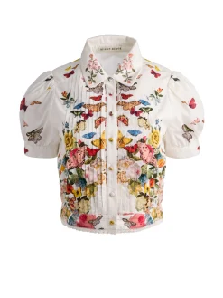 Alice and Olivia ROSIE CROPPED BUTTON DOWN