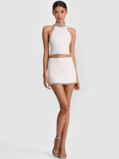 Alice and Olivia RUBI EMBELLISHED MINI SKIRT