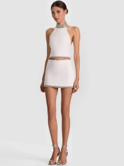 Alice and Olivia RUBI EMBELLISHED MINI SKIRT