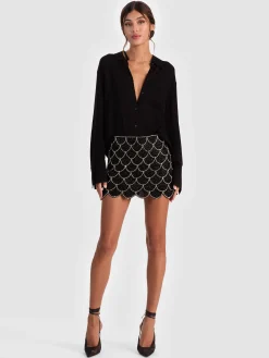 Alice and Olivia RUBI EMBELLISHED MINI SKIRT