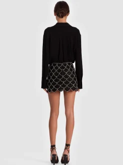 Alice and Olivia RUBI EMBELLISHED MINI SKIRT