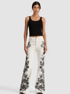 Alice and Olivia SB EMBROIDERED JEAN