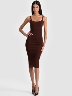 Alice and Olivia SHANA RIBBED TANK DRESS