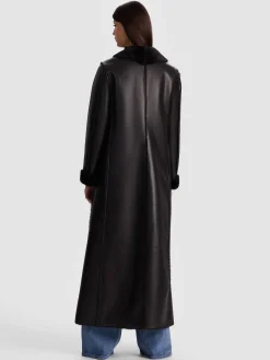 Alice and Olivia SHELBY FAUX SHEARLING MAXI COAT