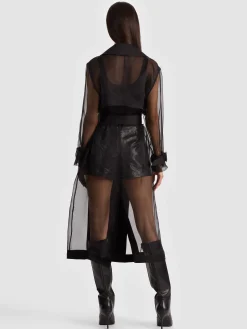 Alice and Olivia SILVIA SHEER MAXI TRENCH