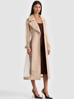 Alice and Olivia SILVIA SHEER MAXI TRENCH