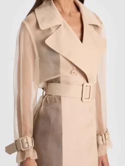 Alice and Olivia SILVIA SHEER MAXI TRENCH