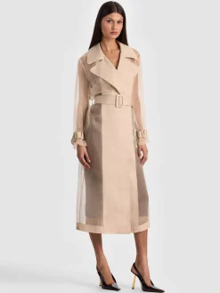 Alice and Olivia SILVIA SHEER MAXI TRENCH