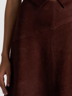 Alice and Olivia SOSIE SUEDE MIDI SKIRT