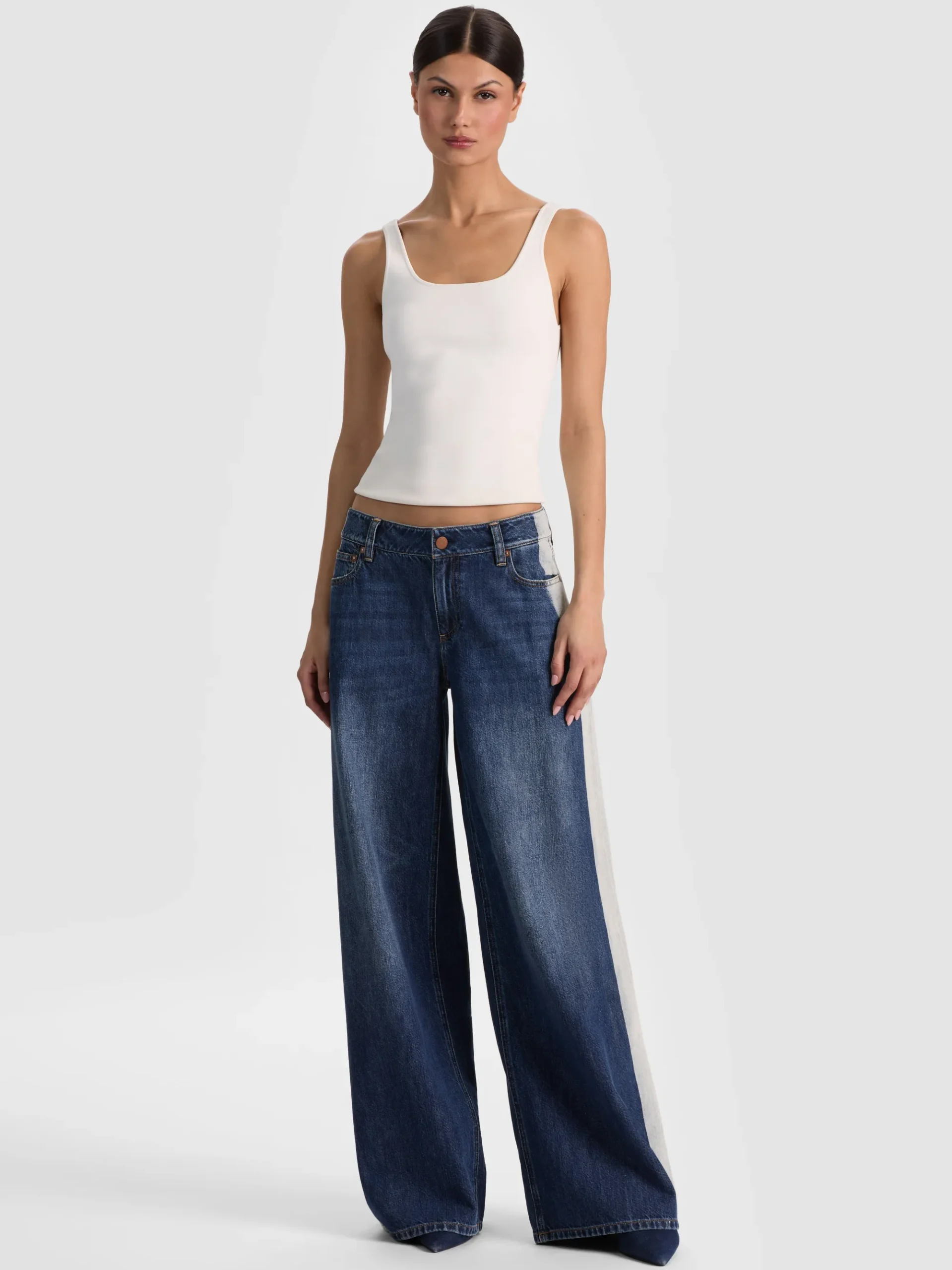 Alice and Olivia STU SIDE STRIPE JEAN