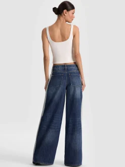 Alice and Olivia STU SIDE STRIPE JEAN