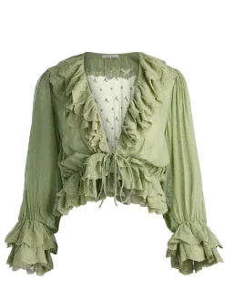 Alice and Olivia TENNEY CROPPED BLOUSE
