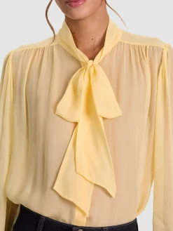 Alice and Olivia THAYER TIE NECK BLOUSE