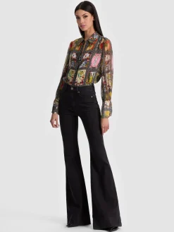 Alice and Olivia WAN SILK BLOUSE