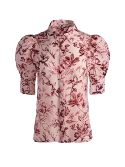 Alice and Olivia WILLA PUFF SLEEVE BLOUSE