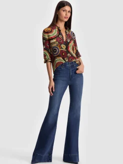Alice and Olivia WILLA SILK BLOUSE