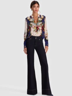 Alice and Olivia WILLA SILK BLOUSE