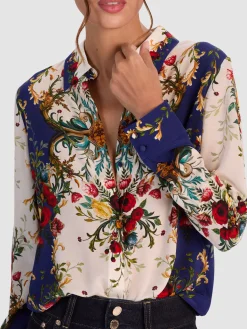Alice and Olivia WILLA SILK BLOUSE