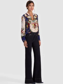 Alice and Olivia WILLA SILK BLOUSE