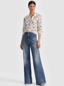 Alice and Olivia WILLA SILK BLOUSE