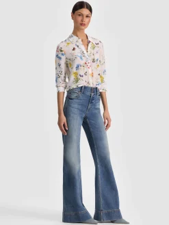 Alice and Olivia WILLA SILK BLOUSE
