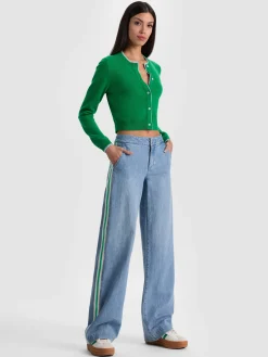 Alice and Olivia XANDER RACING STRIPE JEAN