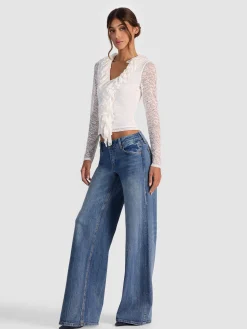 Alice and Olivia YARA RUFFLE TOP