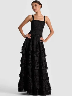 Alice and Olivia ZENA LACE MAXI DRESS